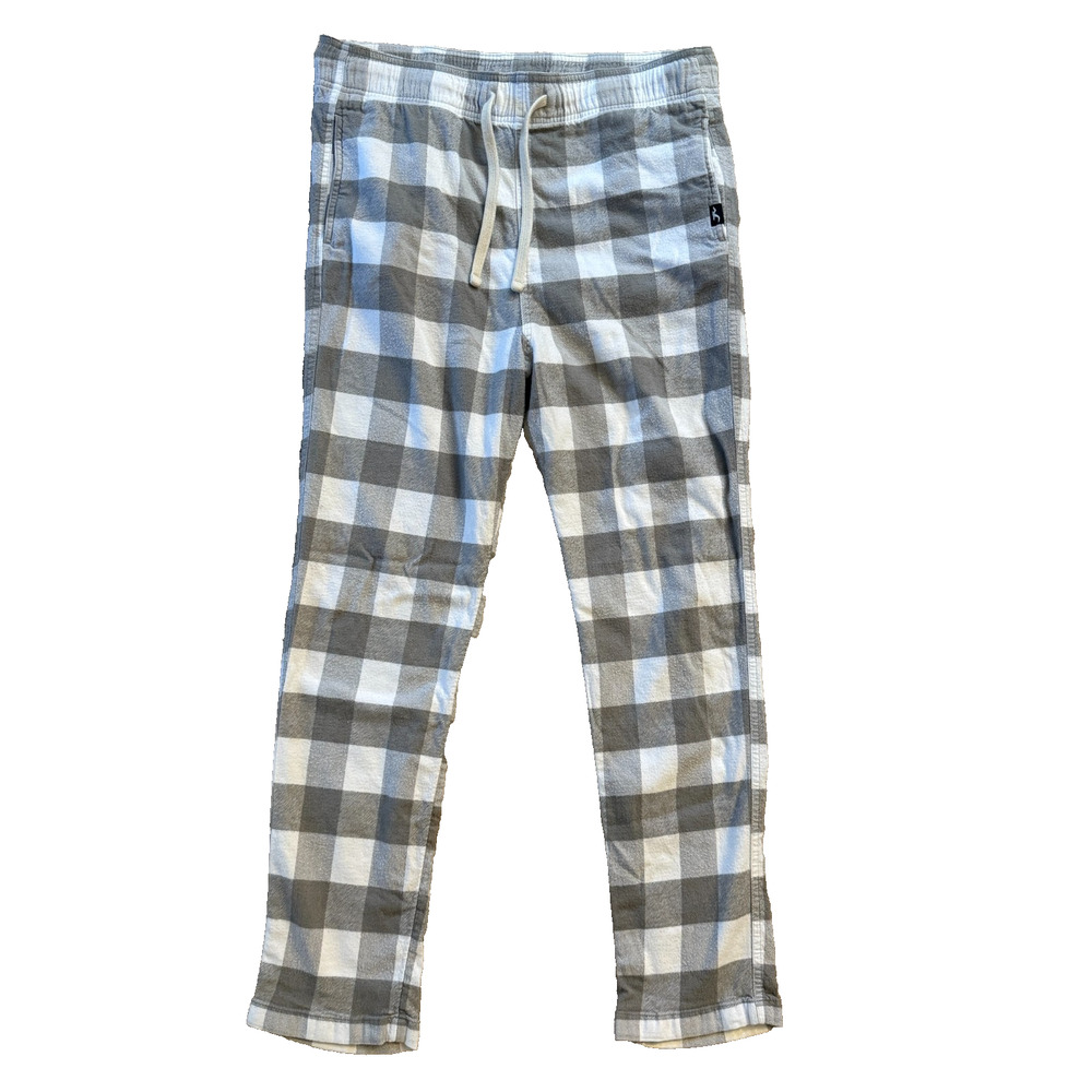 Hollister Sleep Pajama Pants Women’s Large Gray White‎ Plaid Cozy Lounge